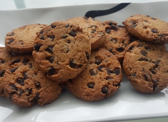 Cookies con pepitas de chocolate negro