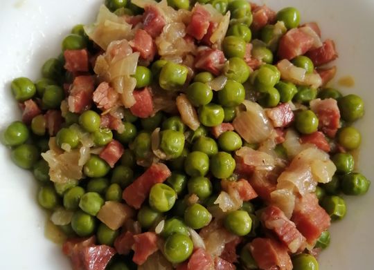 Receta Guisantes con jamon